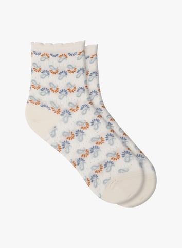 Sokken met print - katoenblend BLEUFORET Beige